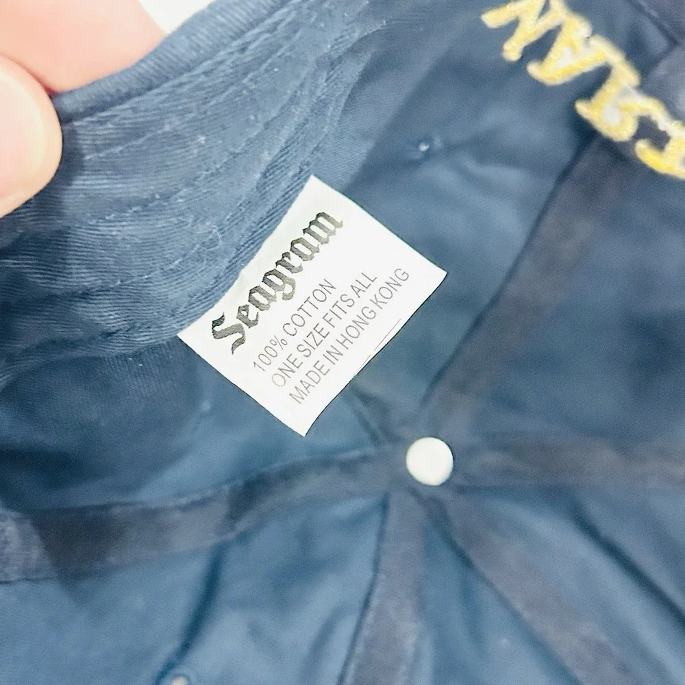 Martell Cognac Seagram Logo Hat Cap Adjustable Strapback‎ Blue Outdoors Workwear - Picture 6 of 6